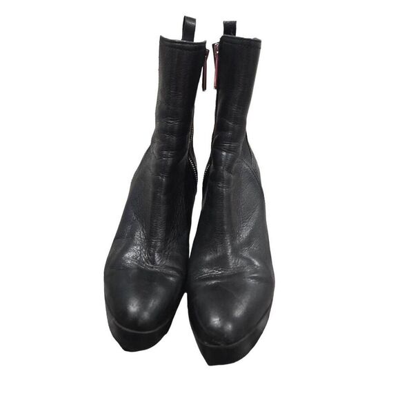 Donald J Pliner Black Milan2 Soft Leather Platform Heel Boots Size 8 - Picture 3 of 7